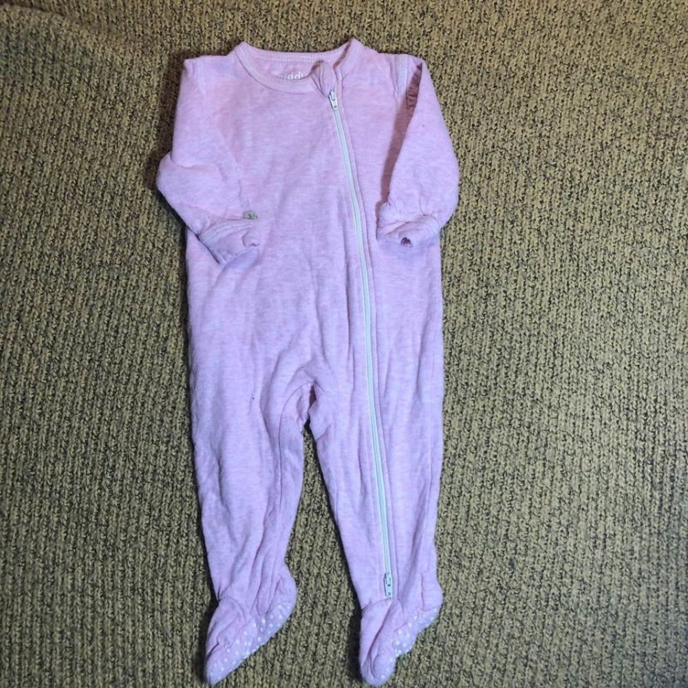 Juddlies Breathe-Eze Pink Cotton Footed Sleeper 3-6m